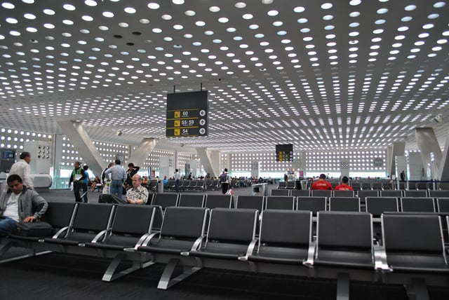 Departures waiting area, Terminal 2 of the Mexico City International Airport