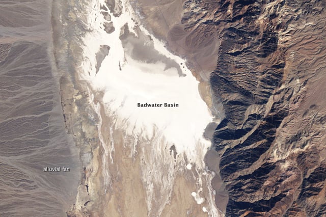 Badwater Basin dry lake, February 15, 2007. Landsat 5 satellite photo