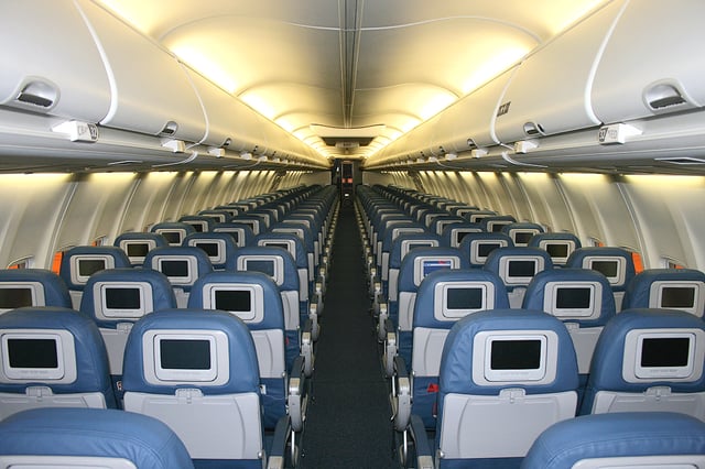 Boeing 737NG standard interior with curved panels