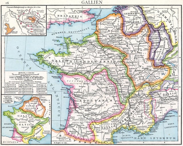 Map of Roman Gaul (Droysens Allgemeiner historischer Handatlas, 1886)