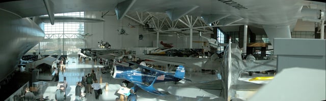Panorama of the museum, taken from under the wing of the Hercules