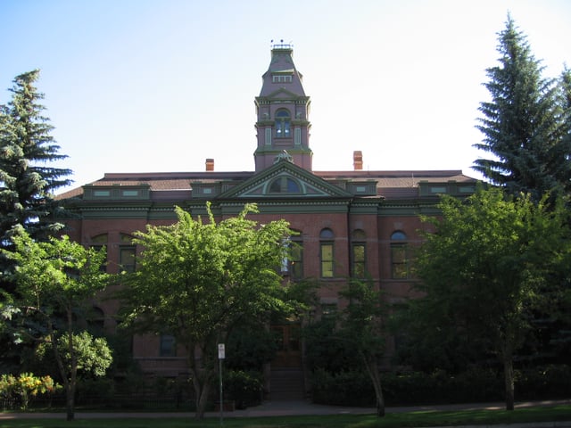 Pitkin County Courthouse, where Bundy jumped from the second window from the left, second story to escape.