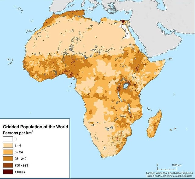 Population density of Africa (2000)