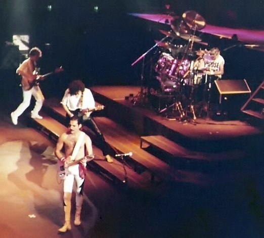 Queen on stage in Frankfurt on 26 September 1984. Compatible with his performance and compositions, Mercury was also a multi-instrumentalist.
