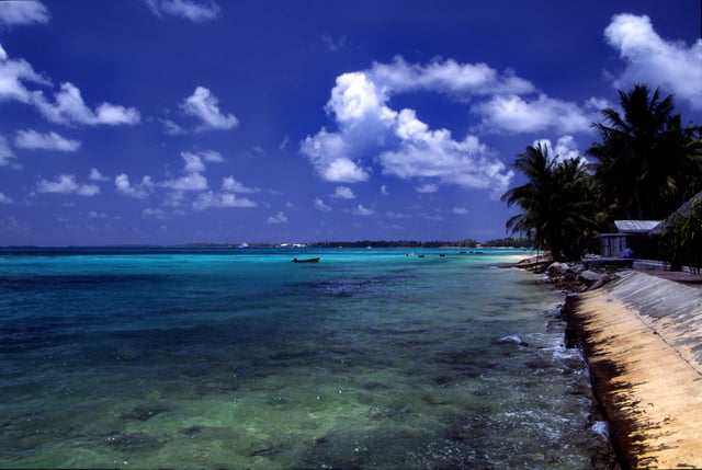 A beach at Funafuti atoll.