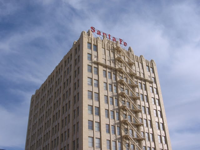 The Santa Fe Building in the downtown area