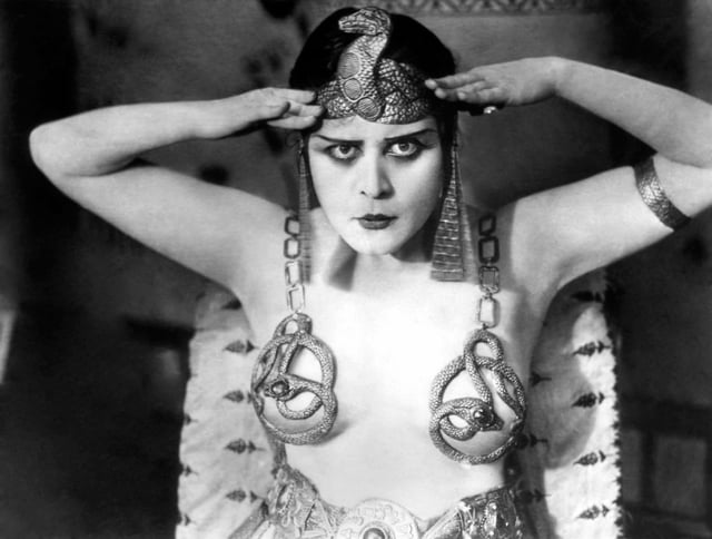 Theda Bara in one of the risqué outfits in Cleopatra (1917).