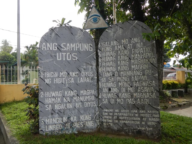 The Ten Commandments in Tagalog.