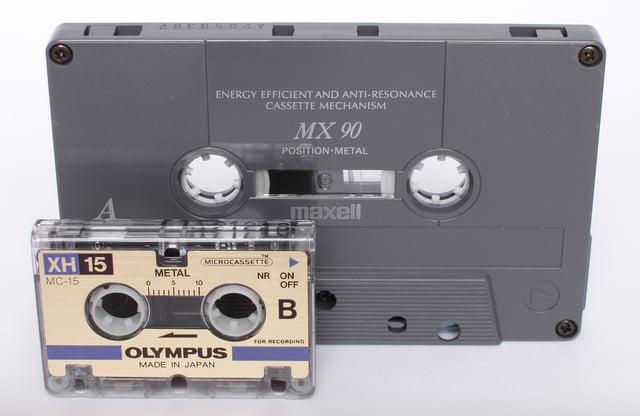 A Compact Cassette and a Microcassette