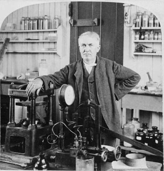 Thomas Edison in his laboratory, West Orange, New Jersey, 1901