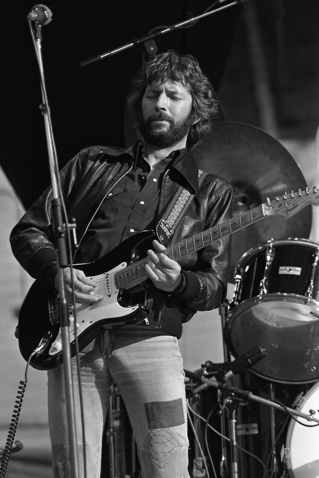 Clapton with “Blackie” while on tour in the Netherlands, 1978. Clapton recorded hits such as "Cocaine", "I Shot the Sheriff", "Wonderful Tonight", "Further On Up the Road" and "Lay Down Sally" on Blackie
