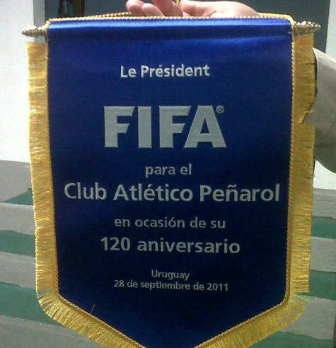 Banner awarded by FIFA for the club's 120th anniversary, September 2011
