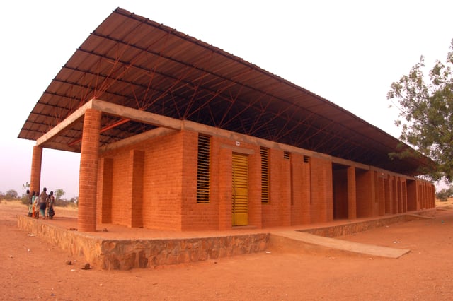 The Gando primary school. Its architect, Diébédo Francis Kéré, received the Aga Khan Award for Architecture in 2004.