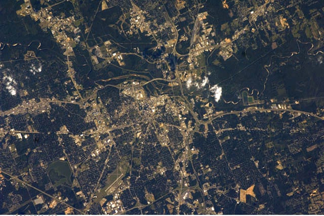 Photograph of Jackson Mississippi taken from the International Space Station