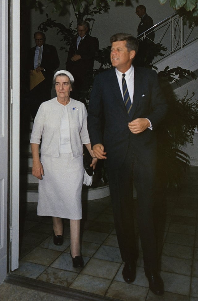 Kennedy with Israeli Foreign Minister Golda Meir, December 27, 1962