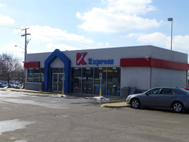 A Kmart Express gas station in Cleveland, Ohio in February 2013. The store near it, as well as this Kmart Express, closed a few months later.