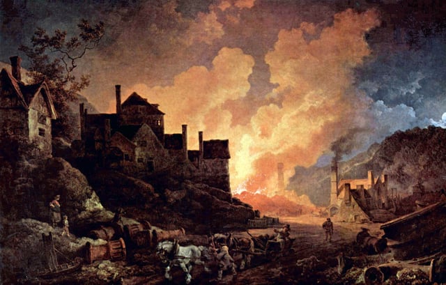 Coalbrookdale by Night, of the Madeley Wood Company, painted by Philip James de Loutherbourg in 1801