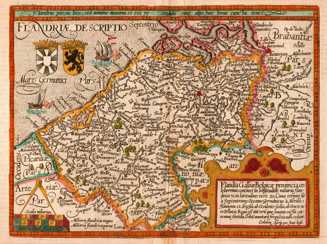 1609 map of the county of Flanders