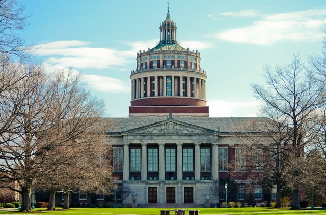 Rush Rhees Library at the University of Rochester, the largest employer in the six-county metropolitan area.