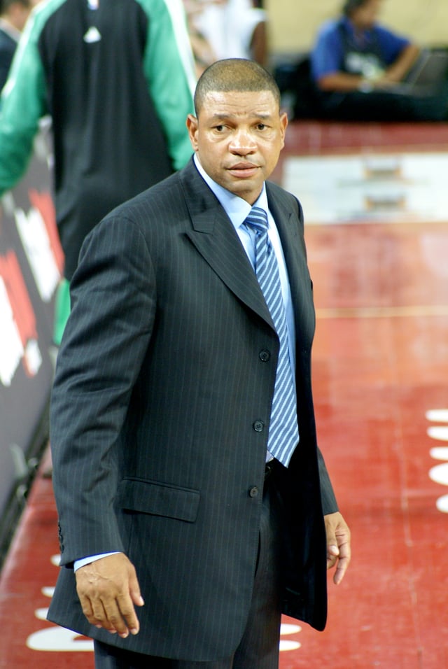 Head coach Doc Rivers led the Celtics to an NBA title in 2008.