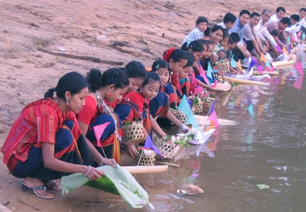 Buddhist Chakma people enjoying one of their festivals in south-eastern Bangladesh