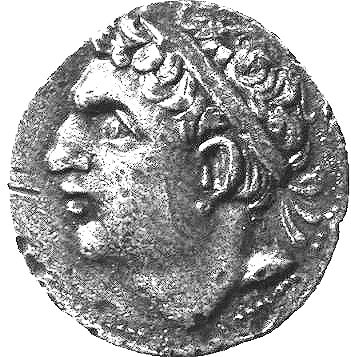 A Carthaginian coin depicting Hasdrubal Barca (245–207 BC), one of Hannibal's younger brothers, wearing a diadem