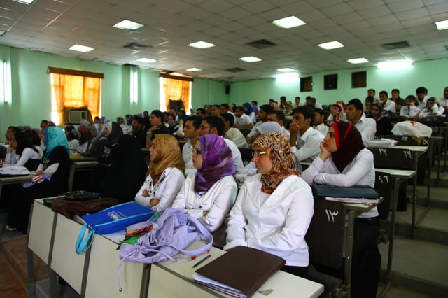 Students at the college of medicine of the University of Basrah, 2010.