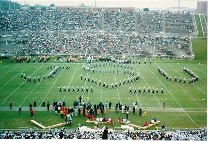 Jackson State University band "The Sonic Boom" performing at Mississippi Veterans Memorial Stadium