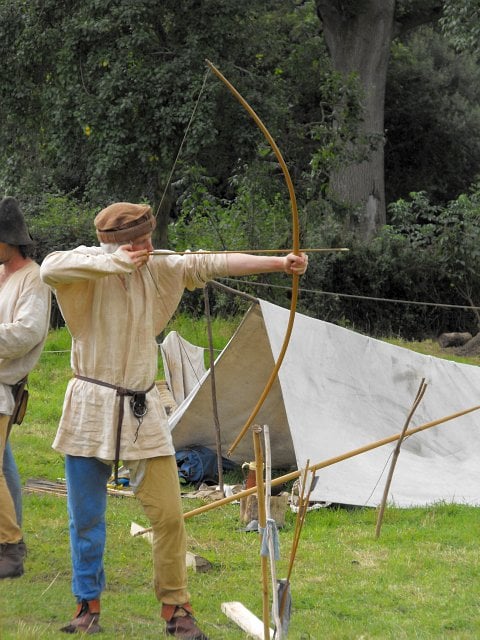 Historical reenactment of medieval archery