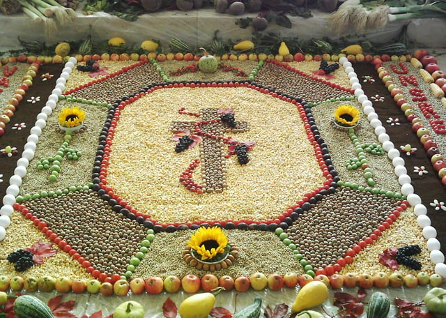 A food decoration for Erntedankfest, a Christian Thanksgiving harvest festival celebrated in Germany
