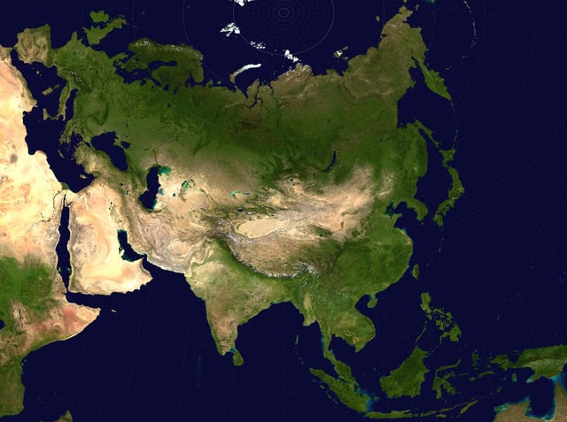 Africa, Arabian subcontinent (Asia), and Eurasia