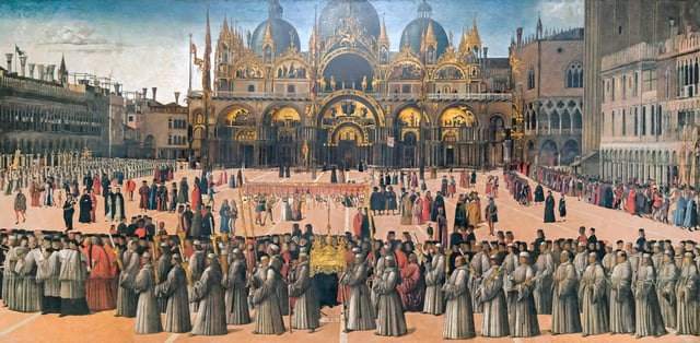 Procession in St Mark's Square by Gentile Bellini in 1496