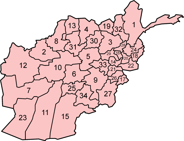 Afghanistan is divided into 34 provinces, which are further divided into a number of districts