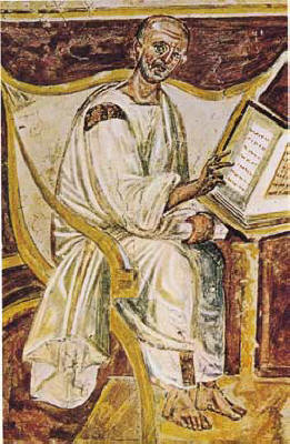 The earliest known portrait of Saint Augustine in a 6th-century fresco, Lateran, Rome