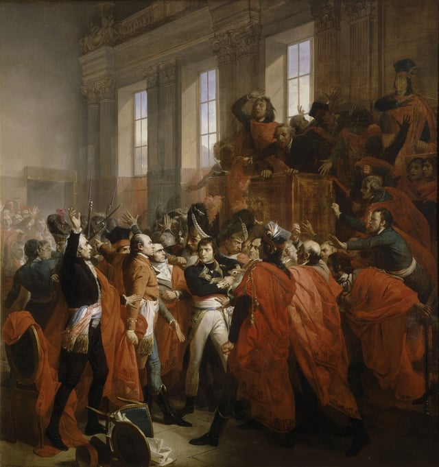 General Bonaparte surrounded by members of the Council of Five Hundred during the Coup of 18 Brumaire, by François Bouchot