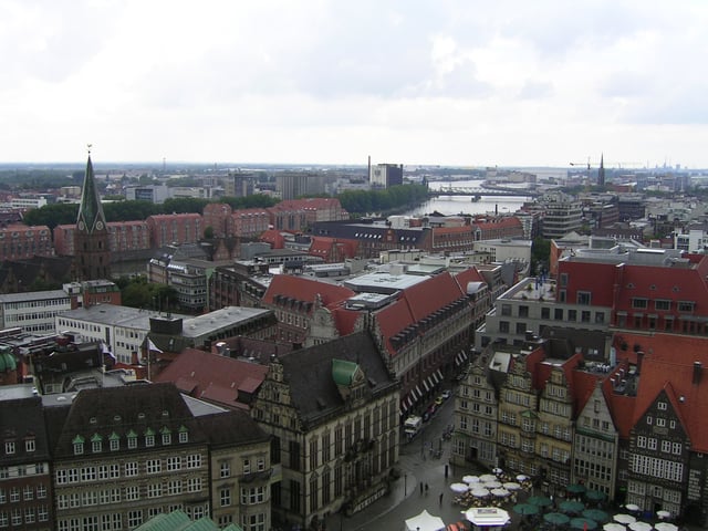 View from the Bremen Cathedral in the direction of the Stephani-Bridge