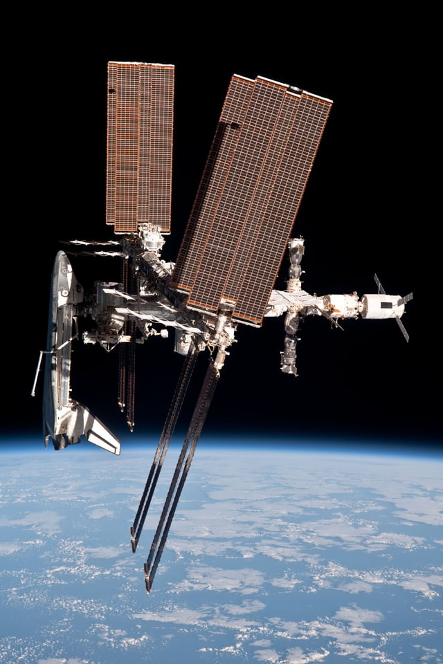 Endeavour docked at ISS