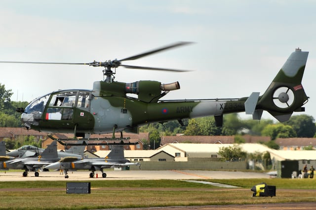 A British Army Gazelle at RIAT in 2014.