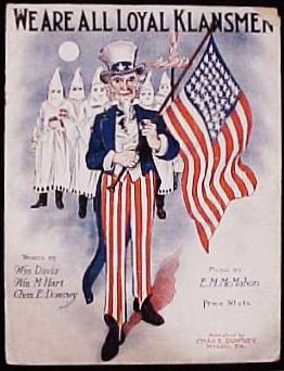 Sheet music to "We Are All Loyal Klansmen", 1923