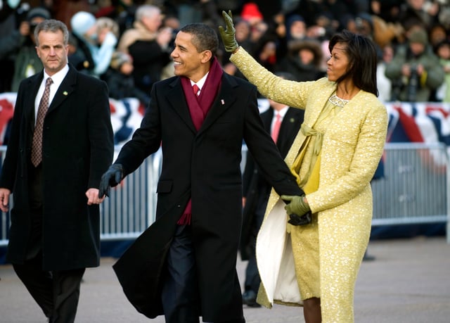 Michelle Obama wore Isabel Toledo clothes made of St. Gallen Embroidery to the 2009 presidential inauguration.