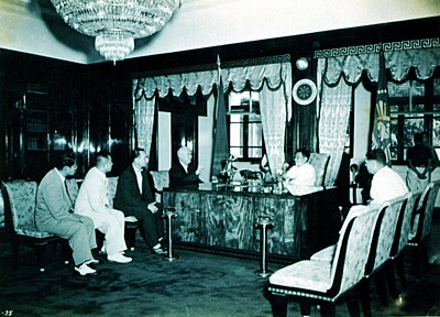 President Ramon Magsaysay (1953–1957) at the Presidential Study, Malacañang Palace.