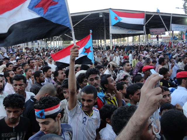 Protestors in Aden calling for reinstatement of South Yemen during Arab Spring.