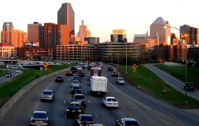 I-94 as it enters downtown Saint Paul from the west