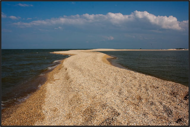 A spit in the Sea of Azov.