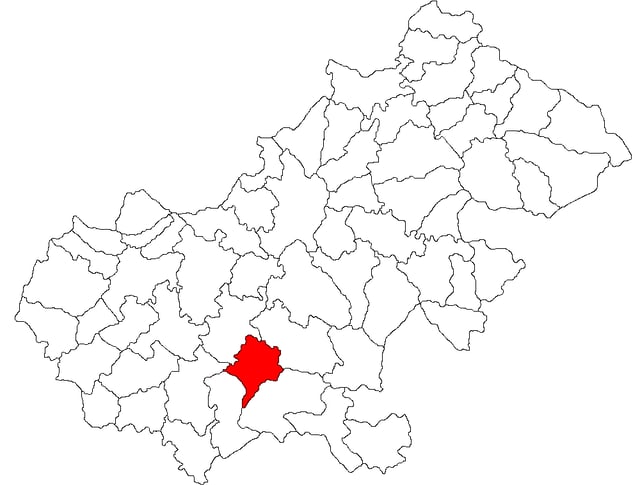 Location of Acâș in Satu Mare County