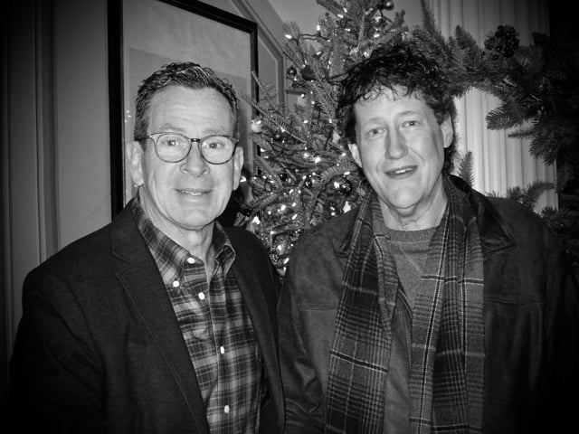 Author Mark Allen Baker with Connecticut’s 88th State Governor, Dannel Malloy, at the Governor’s Mansion in Hartford in December 2018.