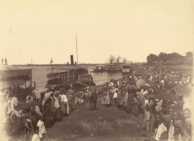 The landing of British forces in Mandalay after the last of the Anglo-Burmese Wars, which resulted in the abdication of the last Burmese monarch, King Thibaw Min.