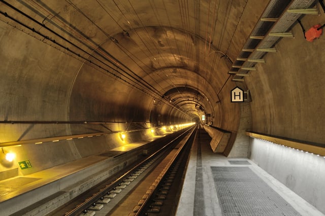 The Gotthard Base Tunnel is the first flat route through a major mountain range.