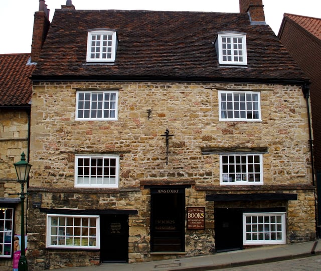 Frontage of Jews' Court on Steep Hill.