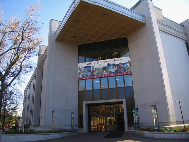 The Family History Library, operated by The Church of Jesus Christ of Latter-Day Saints, is the world's largest library dedicated to genealogical research.